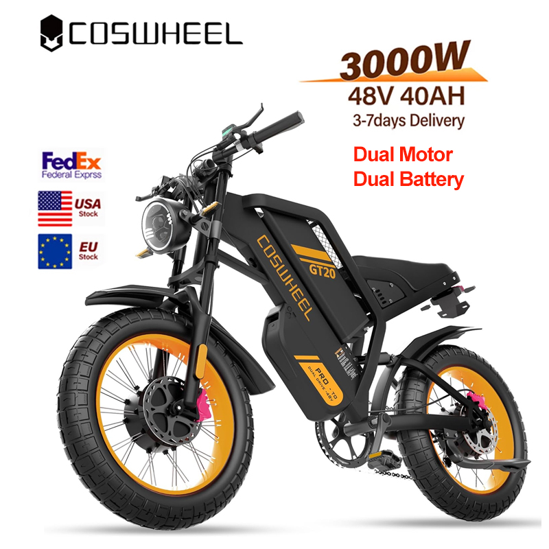 Motorcycle Gear Ratings - Coswheel Elektrofahrrad für Erwachsene 3000W Doppelmotor