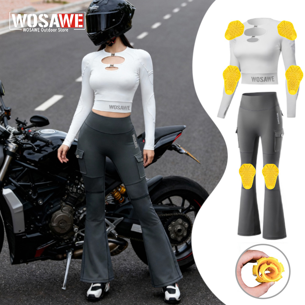 Motorcycle Gear Jacket And Pants - WOSAWE Damen Motorradjacke und Hosen-Set mit