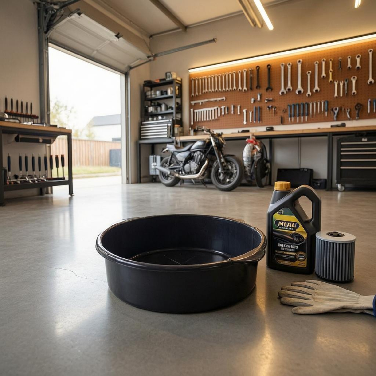 Motorcycle Gear Oil - Ölauffangwanne, verdickte Motorölwanne, Auto-Wartungszubehör, schwarz, Auto-Werkzeug,