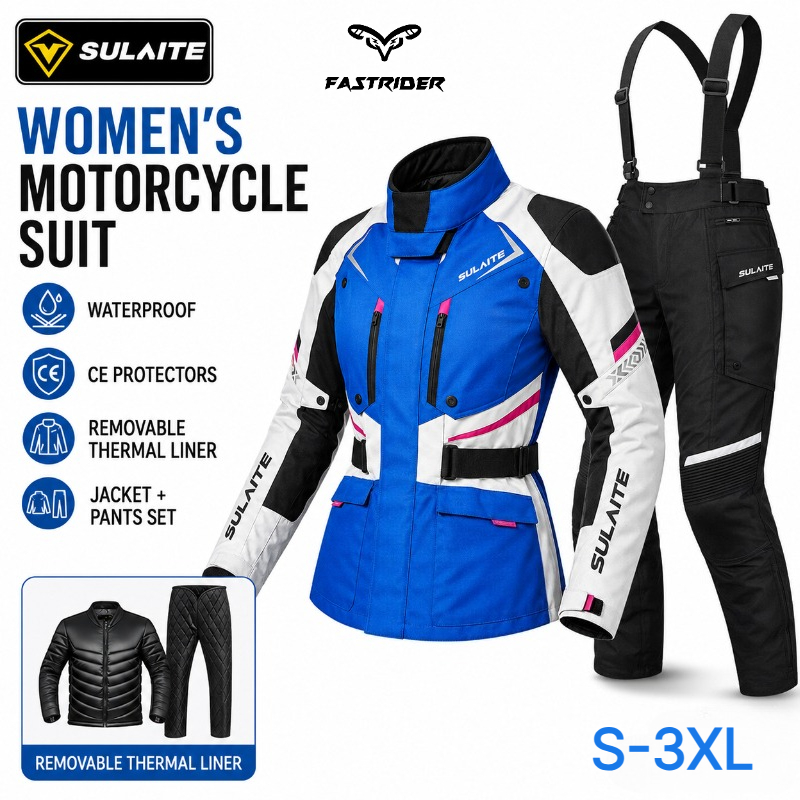 Motorcycle Gear Jacket And Pants - Damen Motorradanzug Winter Wasserdichte Schutzausrüstung Jacke